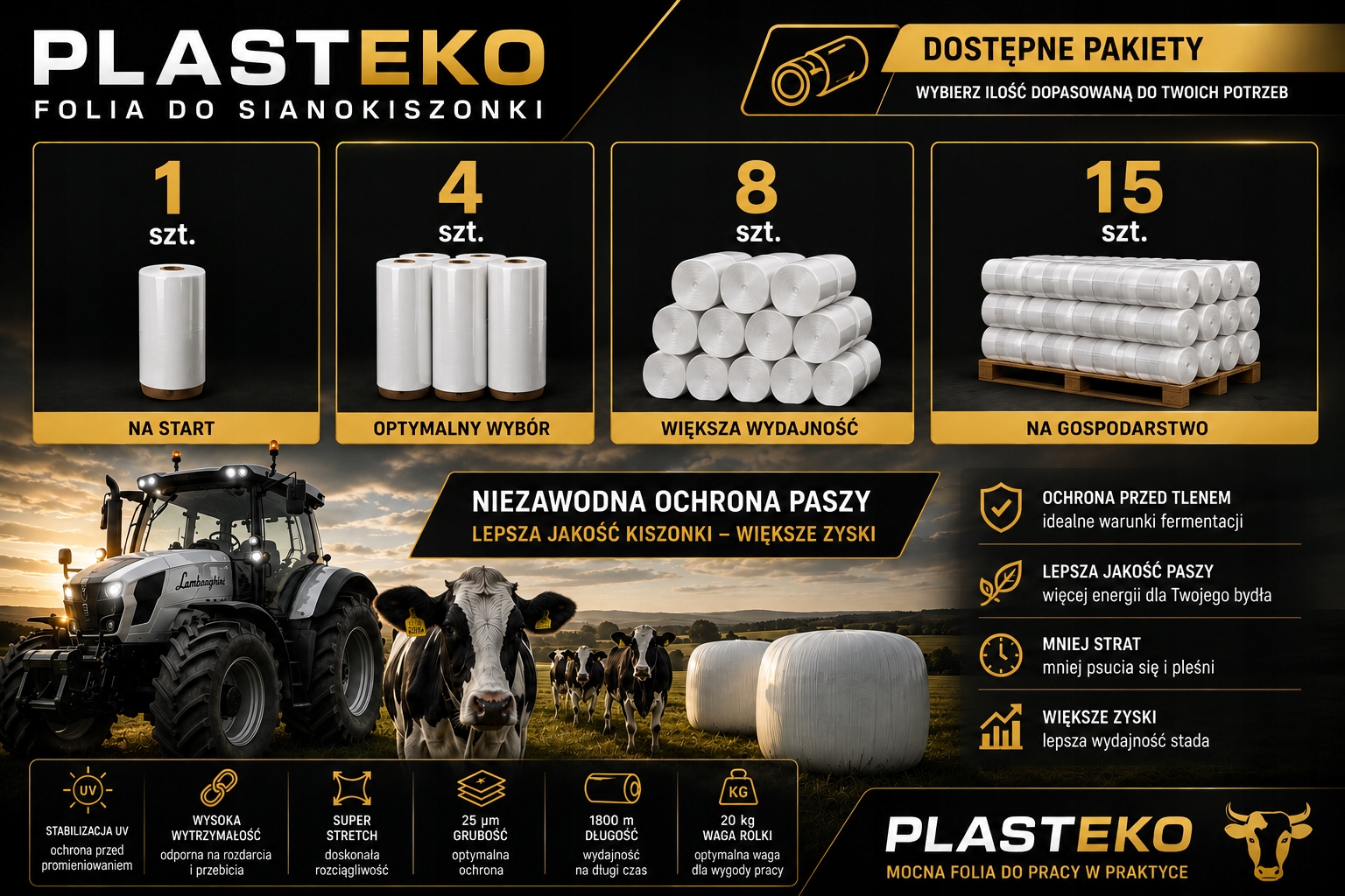 Folia-do-sianokiszonki-750-mm-26-kg-8-szt-BIALA-STANDARD-Marka-bez-marki Folia do sianokiszonki PLASTEKO 750 mm 1500 m 26 kg